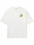 Off-White - Brush Logo-Print Cotton-Jersey T-Shirt - White