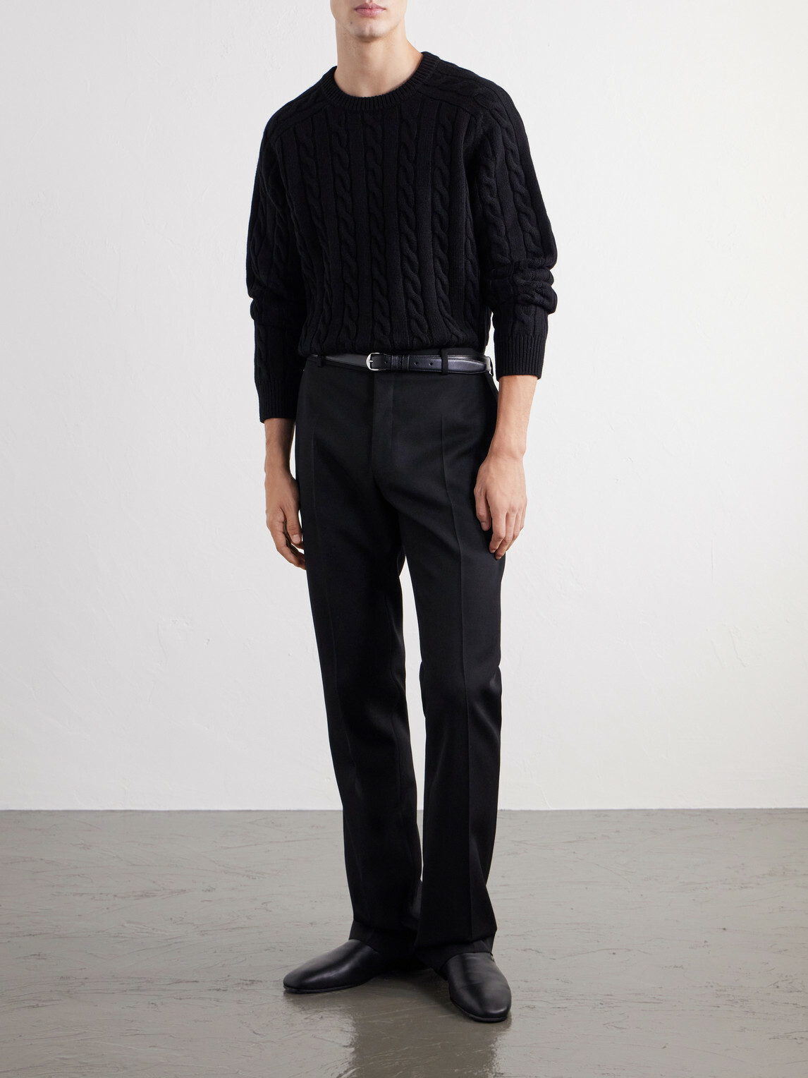 TOTEME - Cable-Knit Wool Sweater - Black
