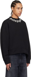 Palm Angels Black Flame Logo Crewneck Sweatshirt