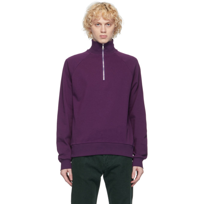 Photo: Dries Van Noten Purple Half-Zip Sweater