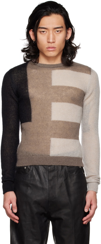 Photo: Rick Owens Gray & Black Biker Sweater