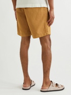 Mr P. - Cotton and Linen-Blend Twill Drawstring Shorts - Yellow