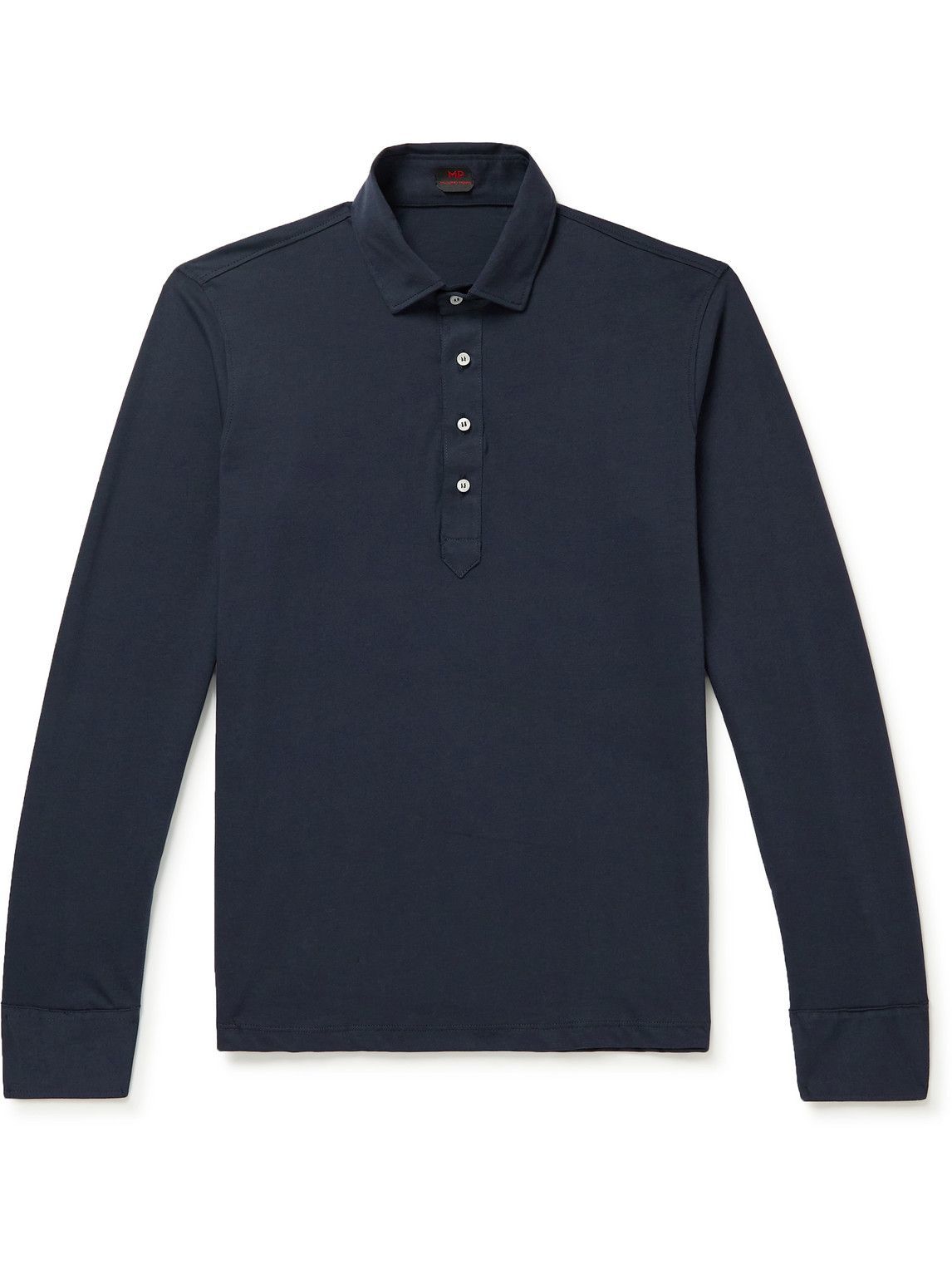 MP Massimo Piombo - Cotton-Jersey Polo Shirt - Blue