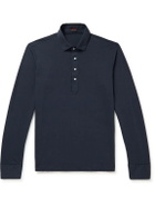 MP Massimo Piombo - Cotton-Jersey Polo Shirt - Blue