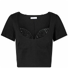 AREA NYC Women's Crystal Cup T-Shirt in Black