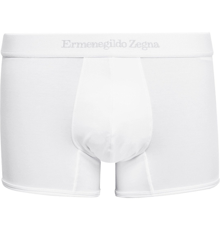 Photo: ERMENEGILDO ZEGNA - Stretch-Cotton Boxer Briefs - White