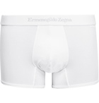 ERMENEGILDO ZEGNA - Stretch-Cotton Boxer Briefs - White