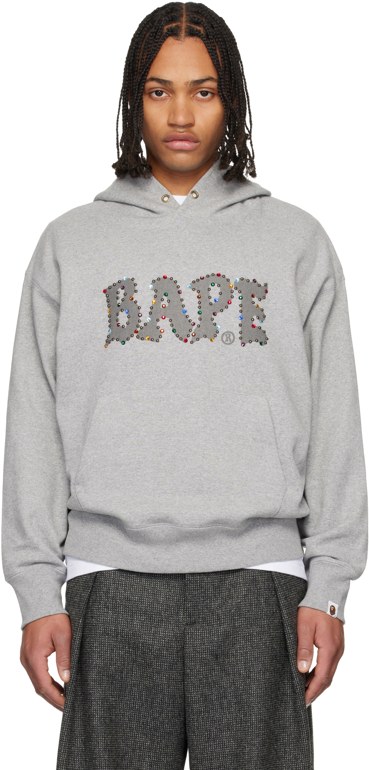 BAPE Gray Color Stone Hoodie