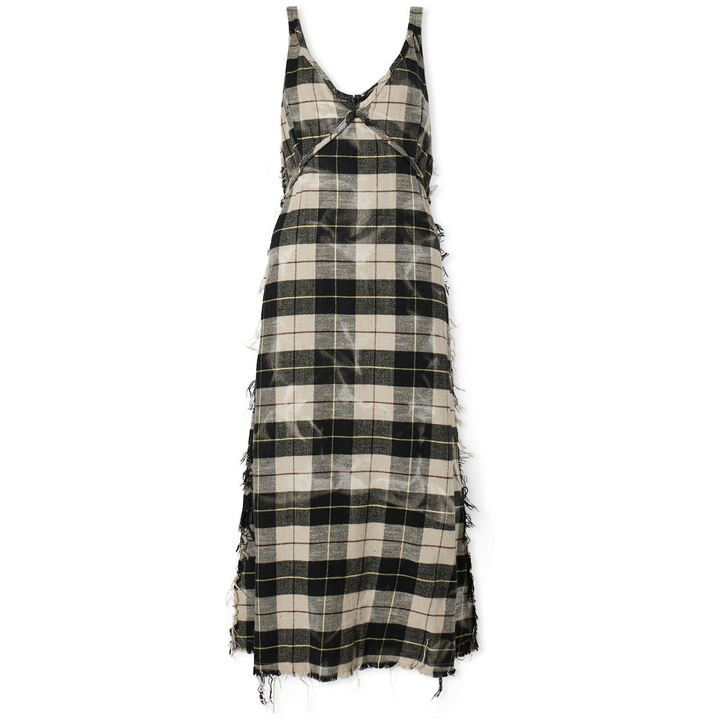 Photo: R13 Women's Grunge Slip Dress in Bleached Ecru Plaid