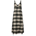 R13 Women's Grunge Slip Dress in Bleached Ecru Plaid