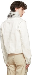 Daniel W. Fletcher White Sherpa Collar Jacket