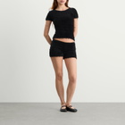 Peachy Den Women's The Chloe Knit T-Shirt in Onyx