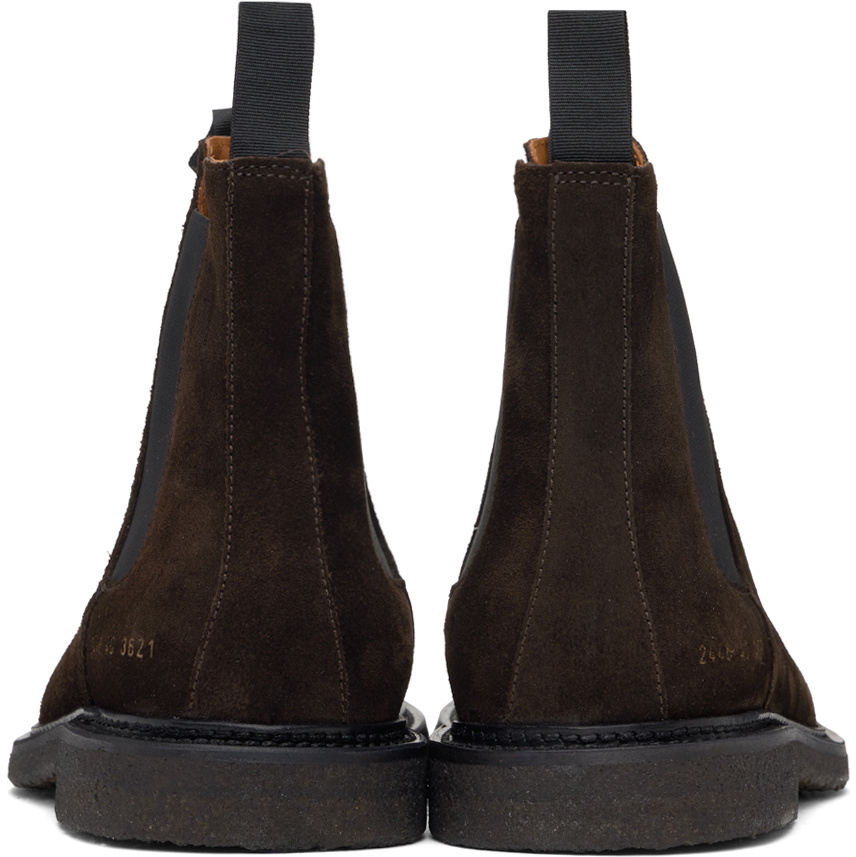 Common Projects Brown Classic Waxed Suede Chelsea Boots Common Projects