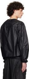 Andersson Bell Black Convex Collarless Bomber Jacket