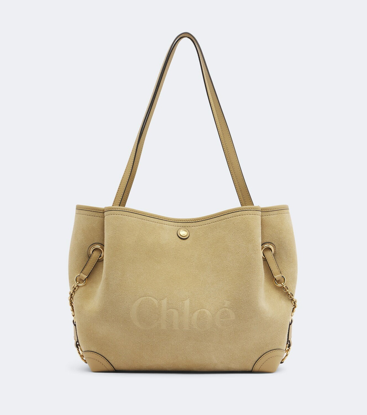 Chloé Chloé Clover leather-trimmed suede tote bag