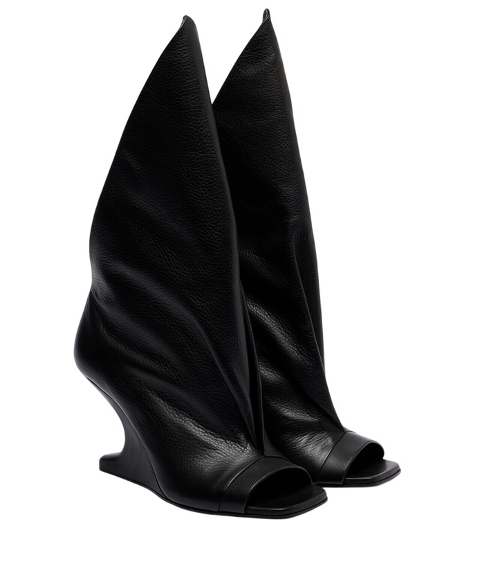 Photo: Rick Owens Cantilever leather peep-toe boots