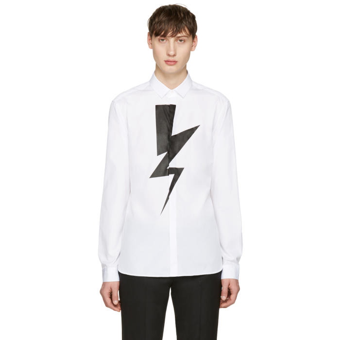 Photo: Neil Barrett White Single Thunderbolt Shirt