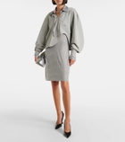 The Attico Asymmetric cotton-blend jersey hoodie