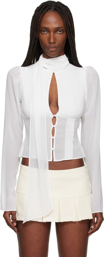 Photo: GUIZIO White Ara Long Sleeve Blouse
