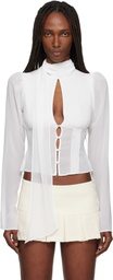 GUIZIO White Ara Long Sleeve Blouse