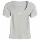 Marine Serre Women's Cute 70'S Square Neck T-Shirt in Grey