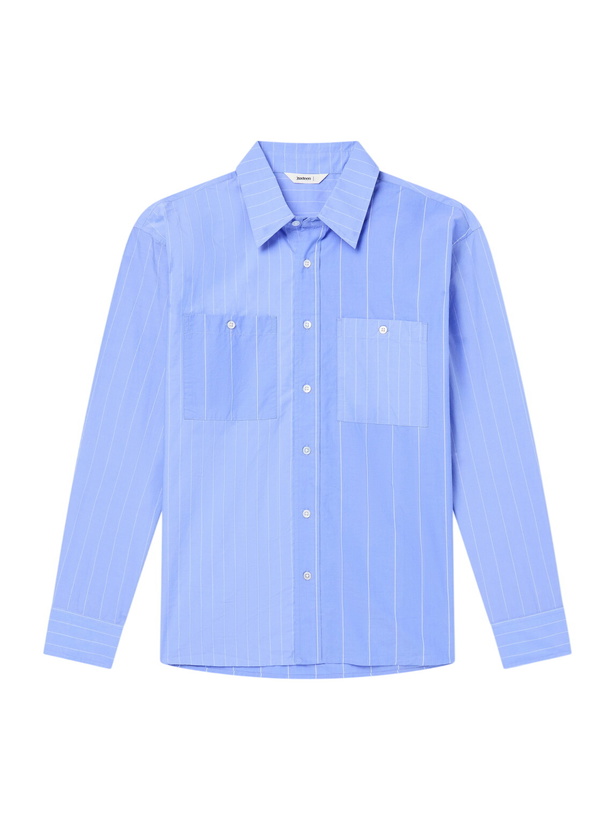 Photo: 3sixteen - Commuter Striped Cotton-Poplin Shirt - Blue