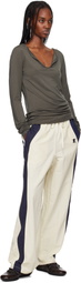 OPEN YY Beige & Navy YY Color Block Lounge Pants
