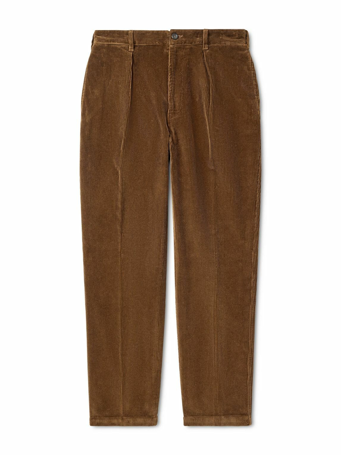 Drake's - Straight-Leg Cotton-Corduroy Trousers - Brown