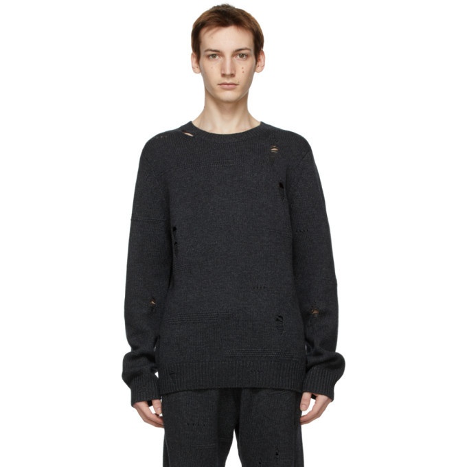 Photo: Helmut Lang Grey Heritage Distressed Sweater