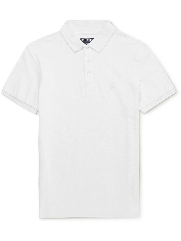 Photo: Vilebrequin - Pacific Logo-Embroidered Cotton-Blend Terry Polo Shirt - White