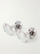 Dunhill - Hobnail Coin Mother-of-Pearl and Sterling Silver Cufflinks - White