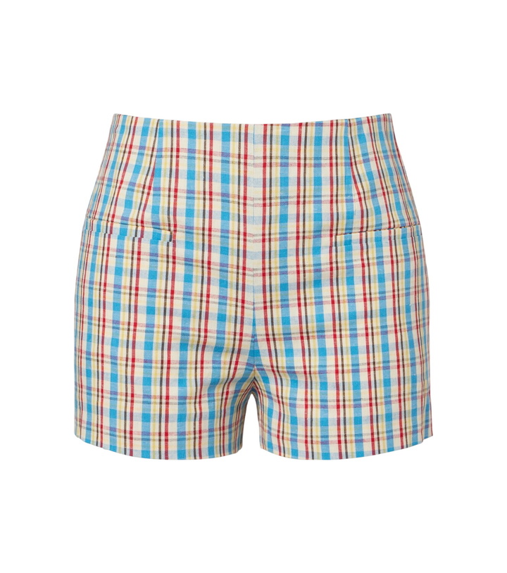 Photo: Faithfull Aurora checked cotton and linen shorts