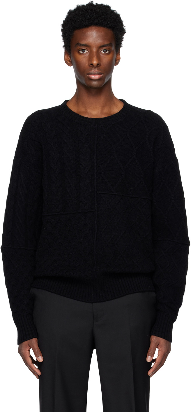 WYNN HAMLYN Black Patchwork Sweater Wynn Hamlyn