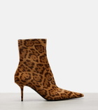 Saint Laurent Ashley 75 calf hair ankle boots