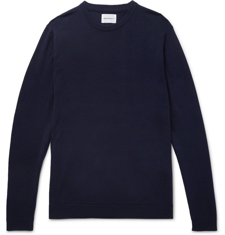 Photo: Norse Projects - Sigfred Merino Wool Sweater - Navy