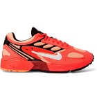 Nike - Air Ghost Racer Faux Leather-Trimmed Mesh Sneakers - Red