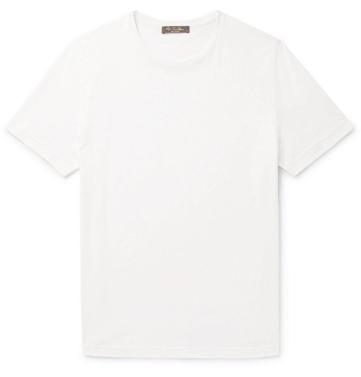 Photo: Loro Piana - Slim-Fit Silk and Cotton-Blend Jersey T-Shirt - Men - White