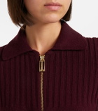 Victoria Beckham Wool and cashmere-blend zip-up cardigan