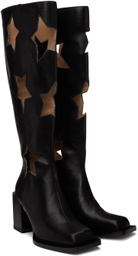 ANDREJ GRONAU SSENSE Exclusive Black Star Cut Boots
