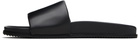 Paul Smith Black 'Signature Stripe' Leather Bellagio Slides