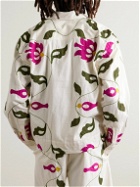 Kardo - Embroidered Appliquéd Cotton Chore Jacket - Neutrals