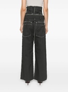 Elena Velez Charcoal Grey Patchwork Straight-Legged Jeans