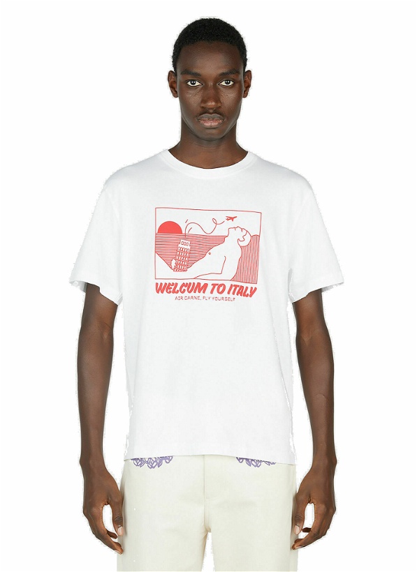 Photo: Carne Bollente - Welcum to Italy T-Shirt in White
