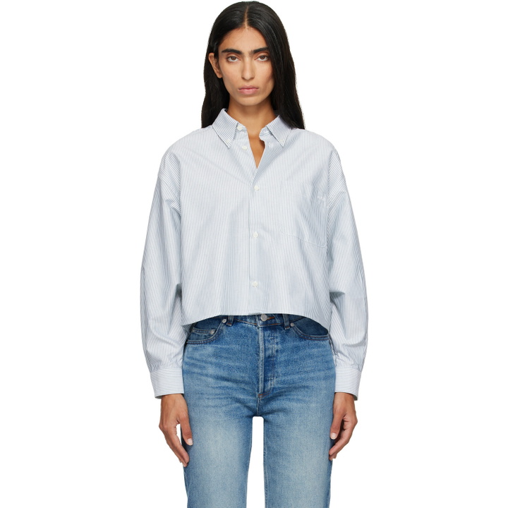 Photo: A.P.C. Khaki & White Sophia Button Down Shirt