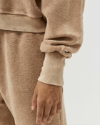 Les Tien Crop Crew Brown Sweatshirts