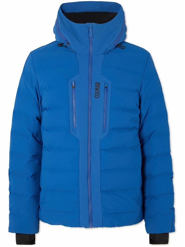 Photo: Colmar - Logo-Print Quilted Hooded Down Ski Jacket - Blue