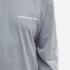 PACCBET Men's Long Sleeve Small Logo T-Shirt in Grey