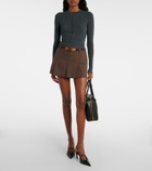 Self-Portrait Ribbed-knit wool bodysuit