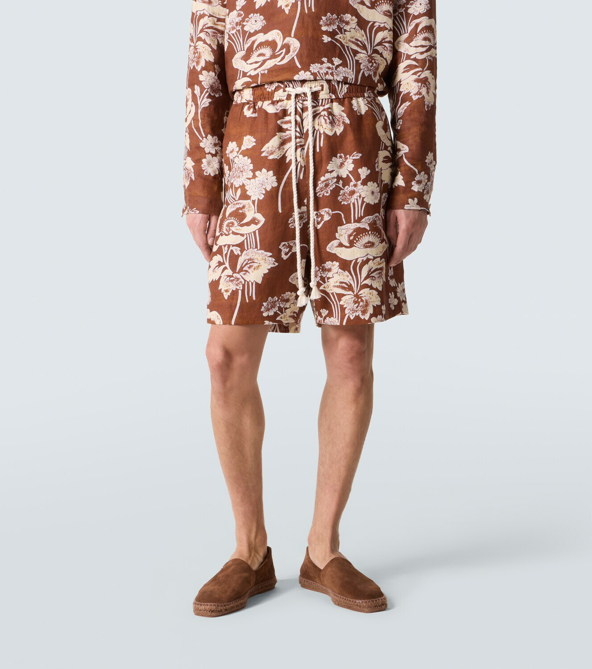 Commas Floral linen Bermuda shorts