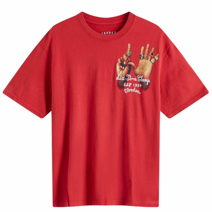 Photo: Air Jordan Women's W Graphic 6 Ring T-Shirt in Varsity Red